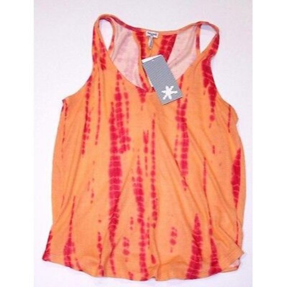 SPLENDID Boho Chic TIE DYE Slub ST.TROPEZ  Knit TOP Open Back CROSSOVER Rayon S - Picture 3 of 4
